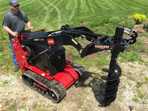 mini skid steer with auger|mini skid auger attachment.